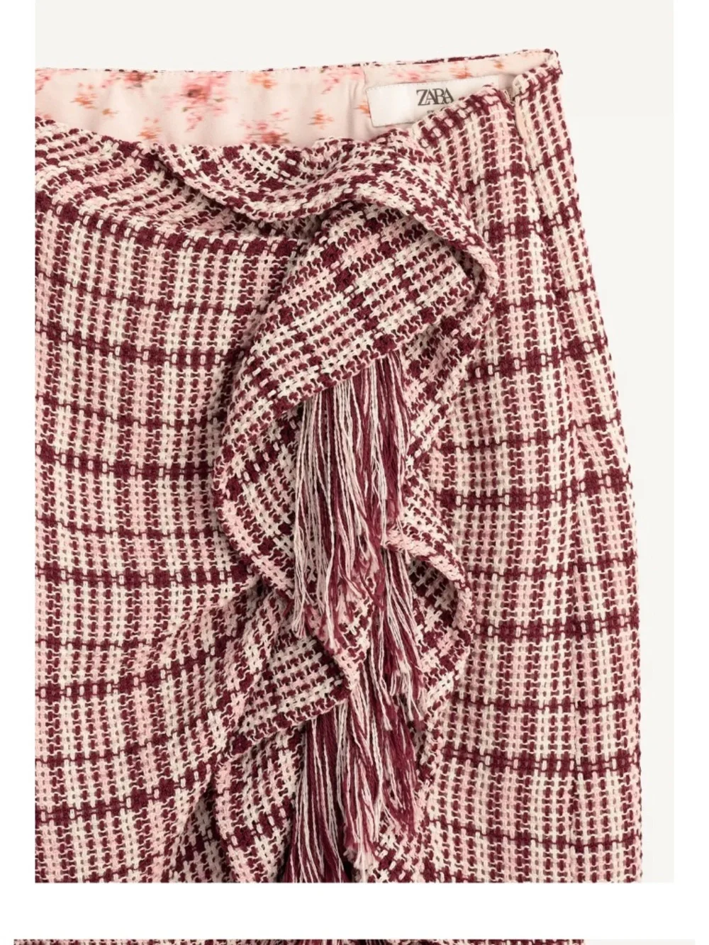 NWT Zara limited edition fringe structured skirt